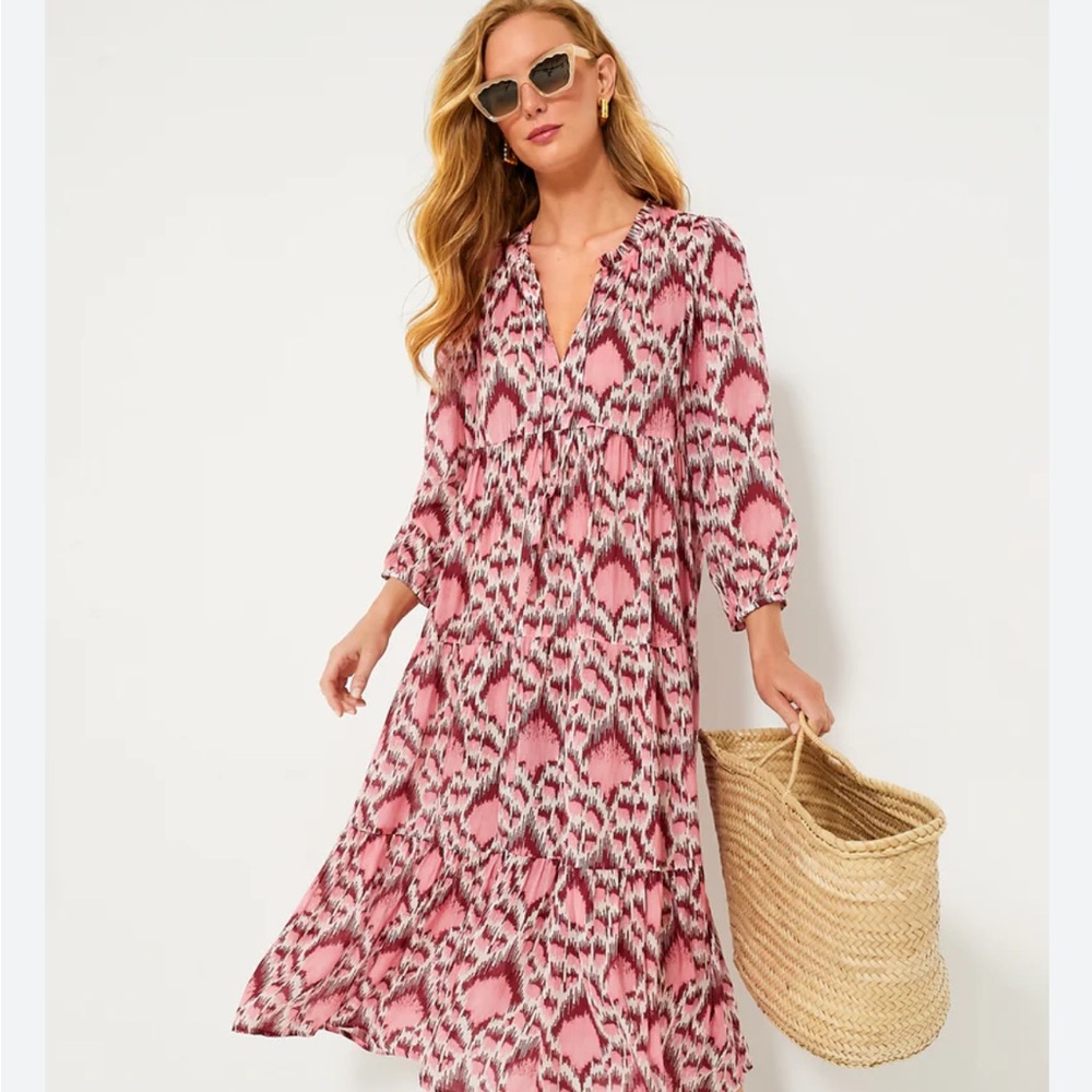 Tuckernuck Poppy Ikat Long Sleeve Salty Paloma Caftan NWT XS